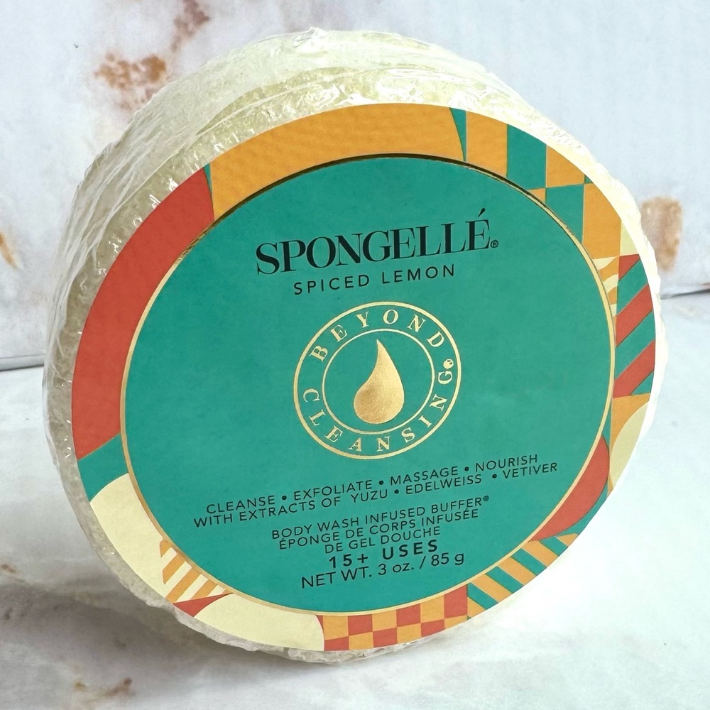 Spongelle Multi Use Body Wash Infused Buffer Spiced Lemon Shower/Bath Sponge